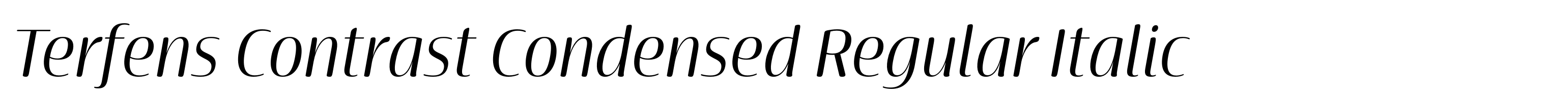Terfens Contrast Condensed Regular Italic